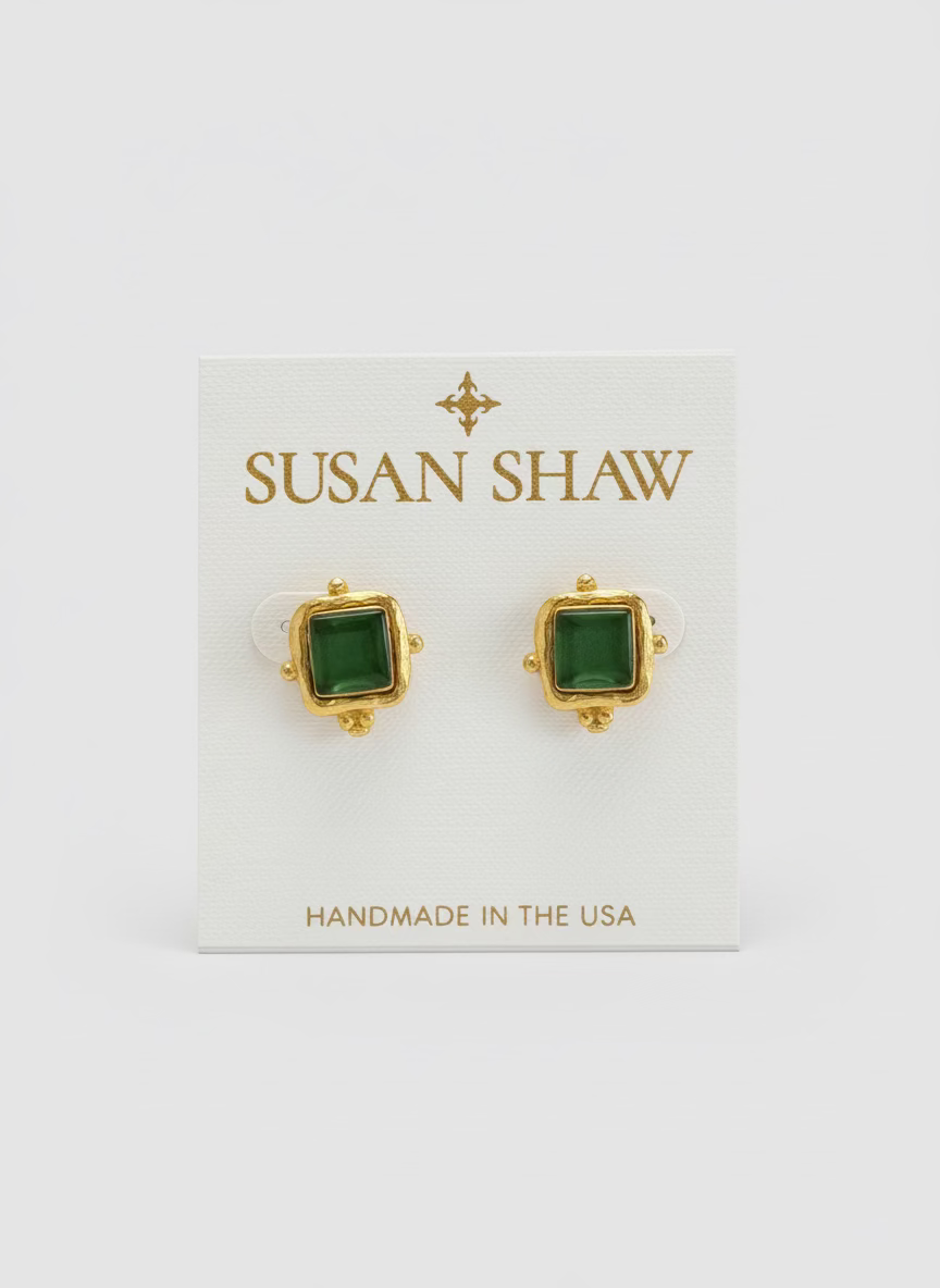 Susan Shaw Charlotte Studs in Emerald