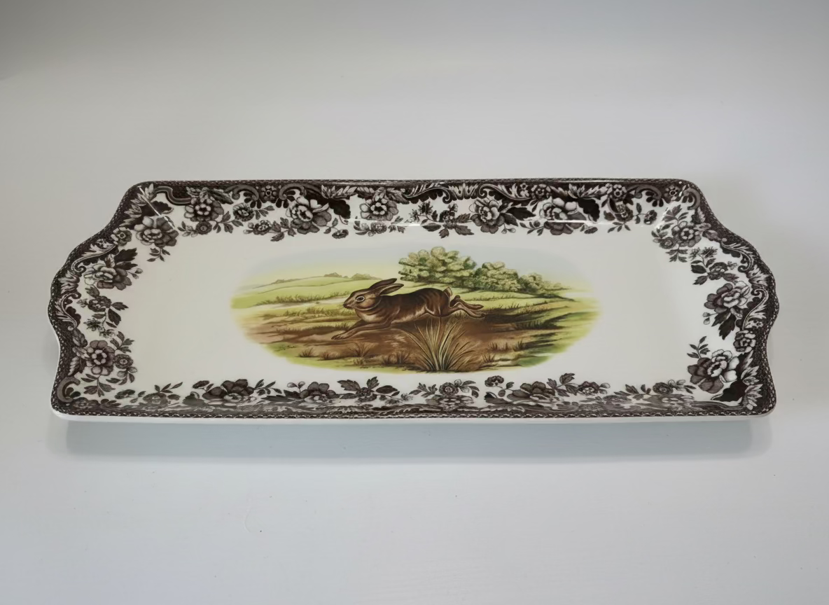 Spode Woodland Sandwich Tray Rabbit 13"