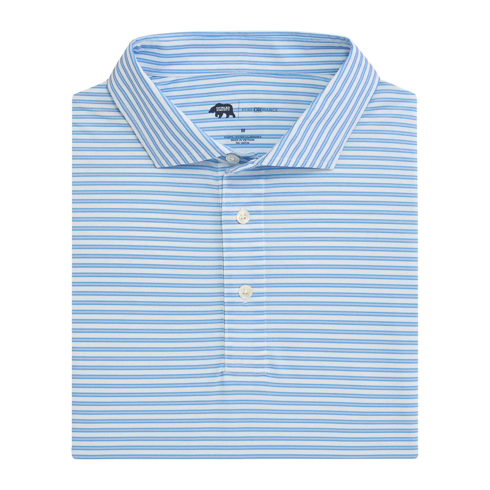 Onward Reserve Guide Stripe Performance Pique Polo - Iris