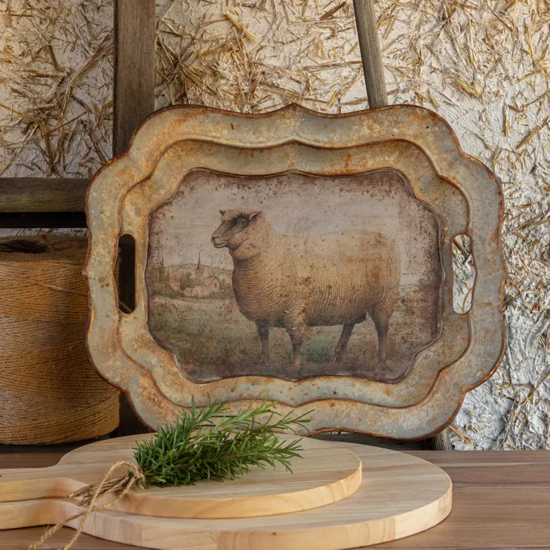 Vintage Sheep Serving Tray – Modern Farmer Collection