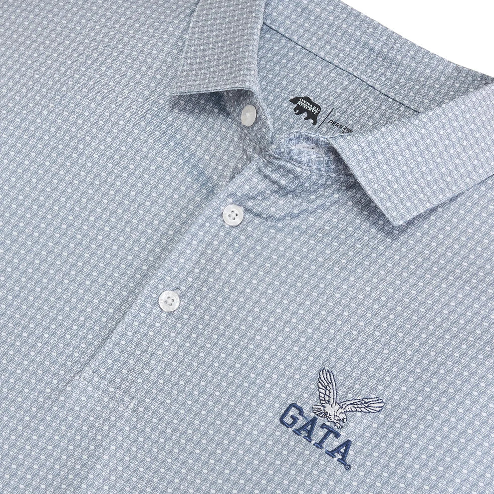 Georgia Southern White GS Printed Performance Polo