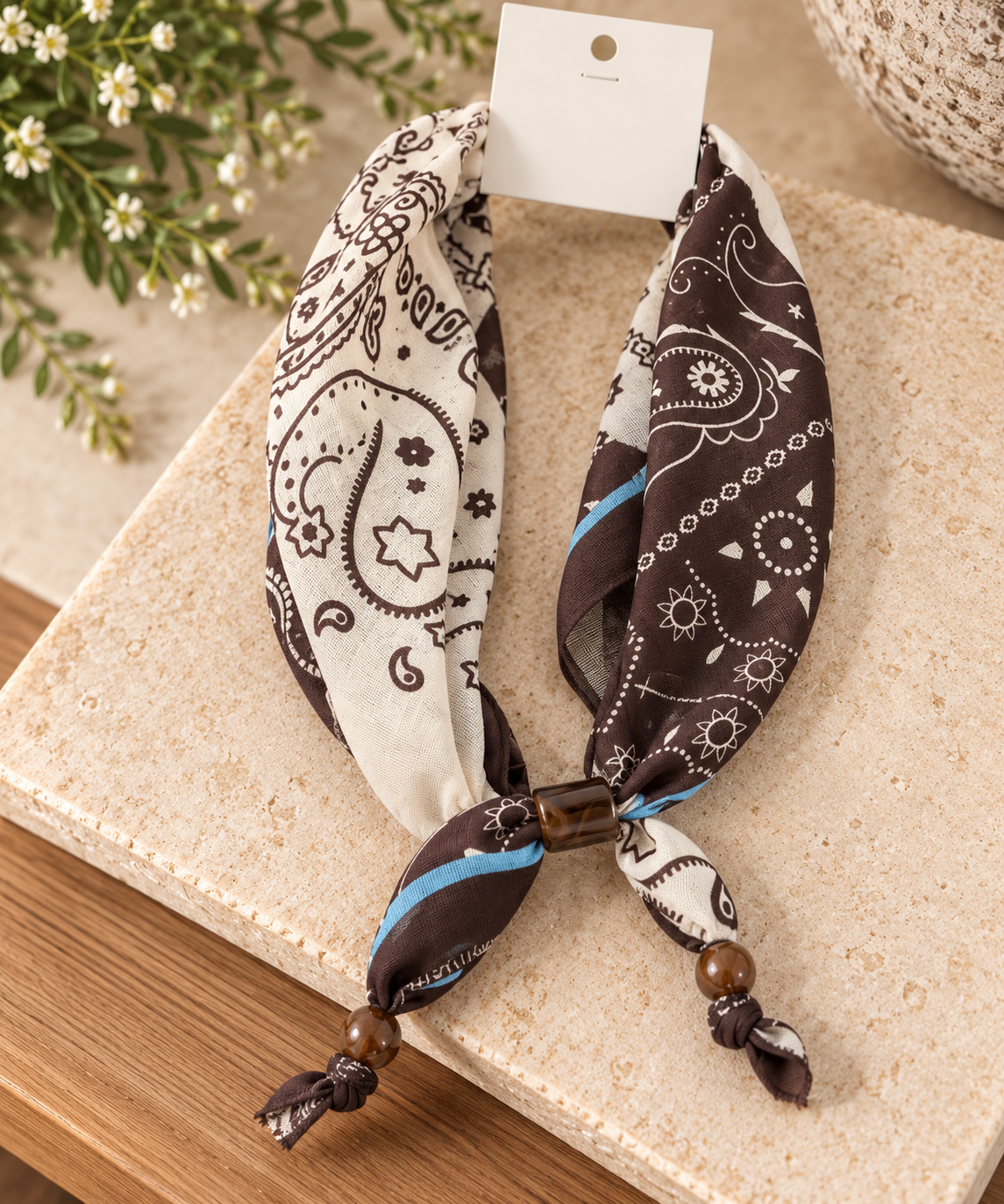 Western Charm Paisley Scarf Necklace