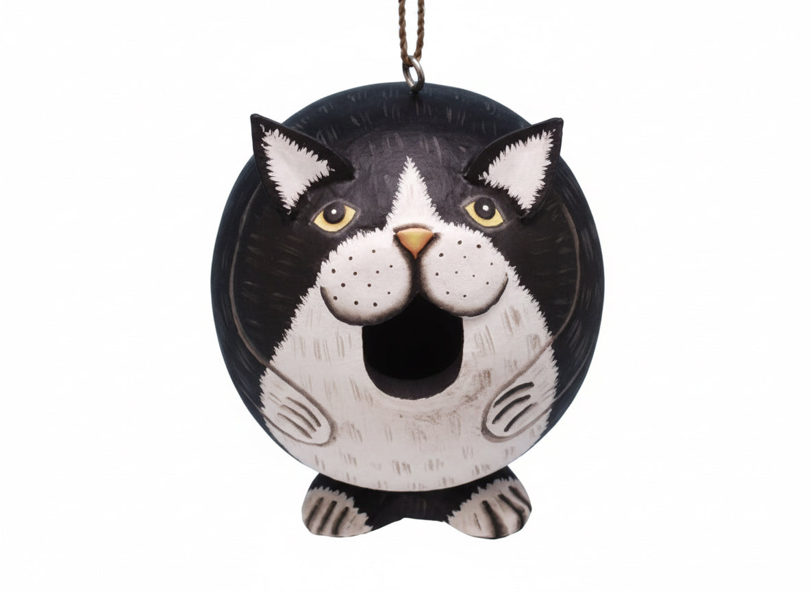 Black & White Cat Gord-O Bird House