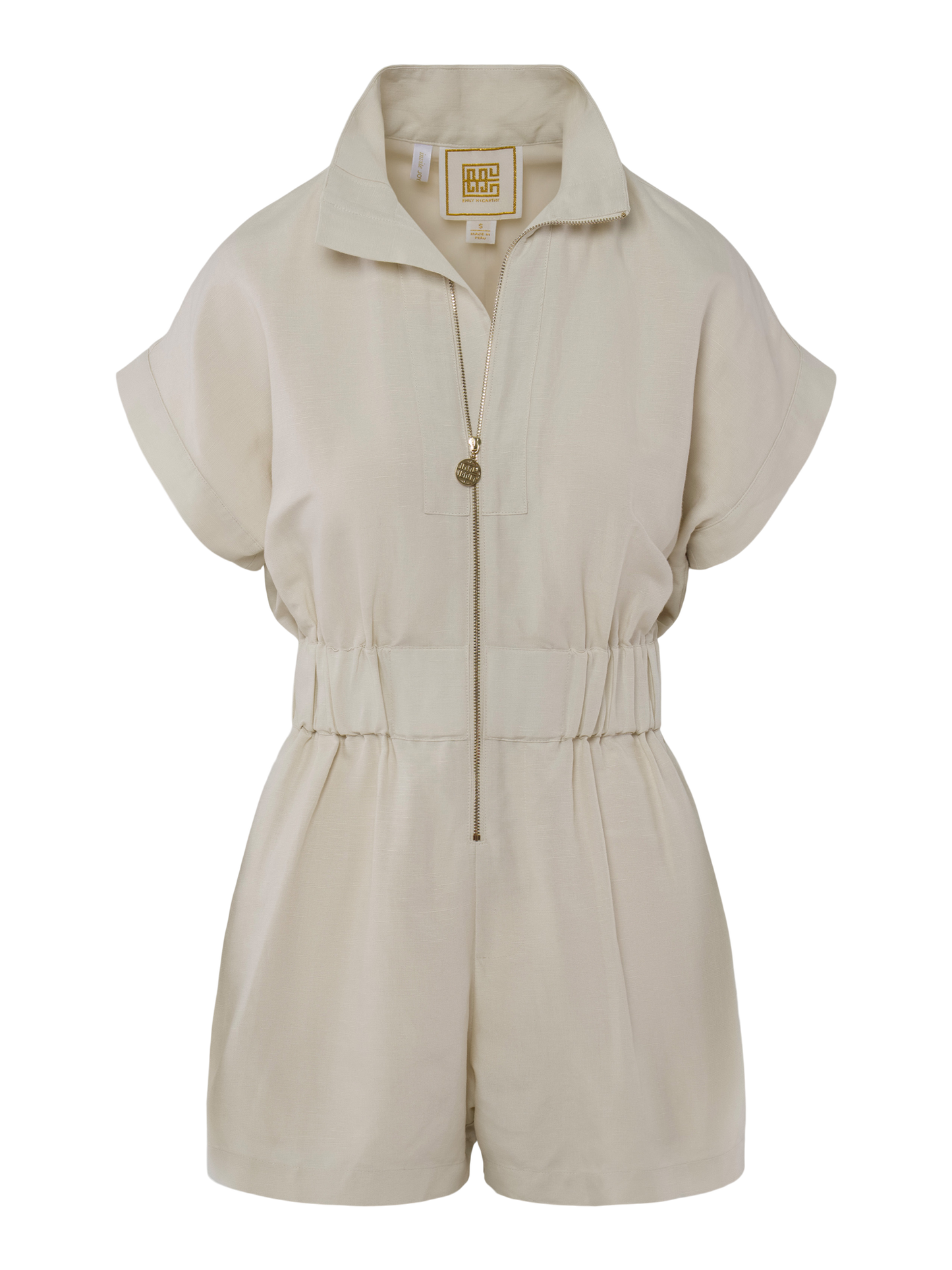 Emily McCarthy-linen Poppy Romper in Birch