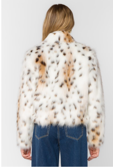 Velvet Heart Faux Fur Jacket - Snow Leopard
