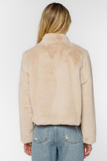 Velvet Heart Charity Faux Fur Jacket - Beige