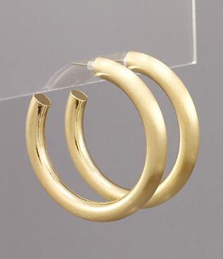 Matte Gold Thick Hoops (50mm)