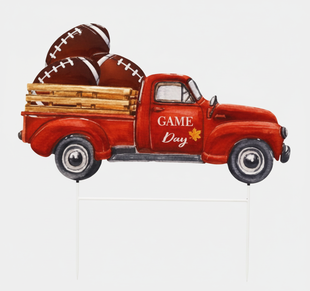 Metal Fall Football Truck