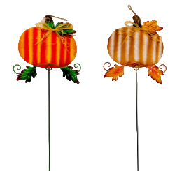 Metal Pumpkin on Pole