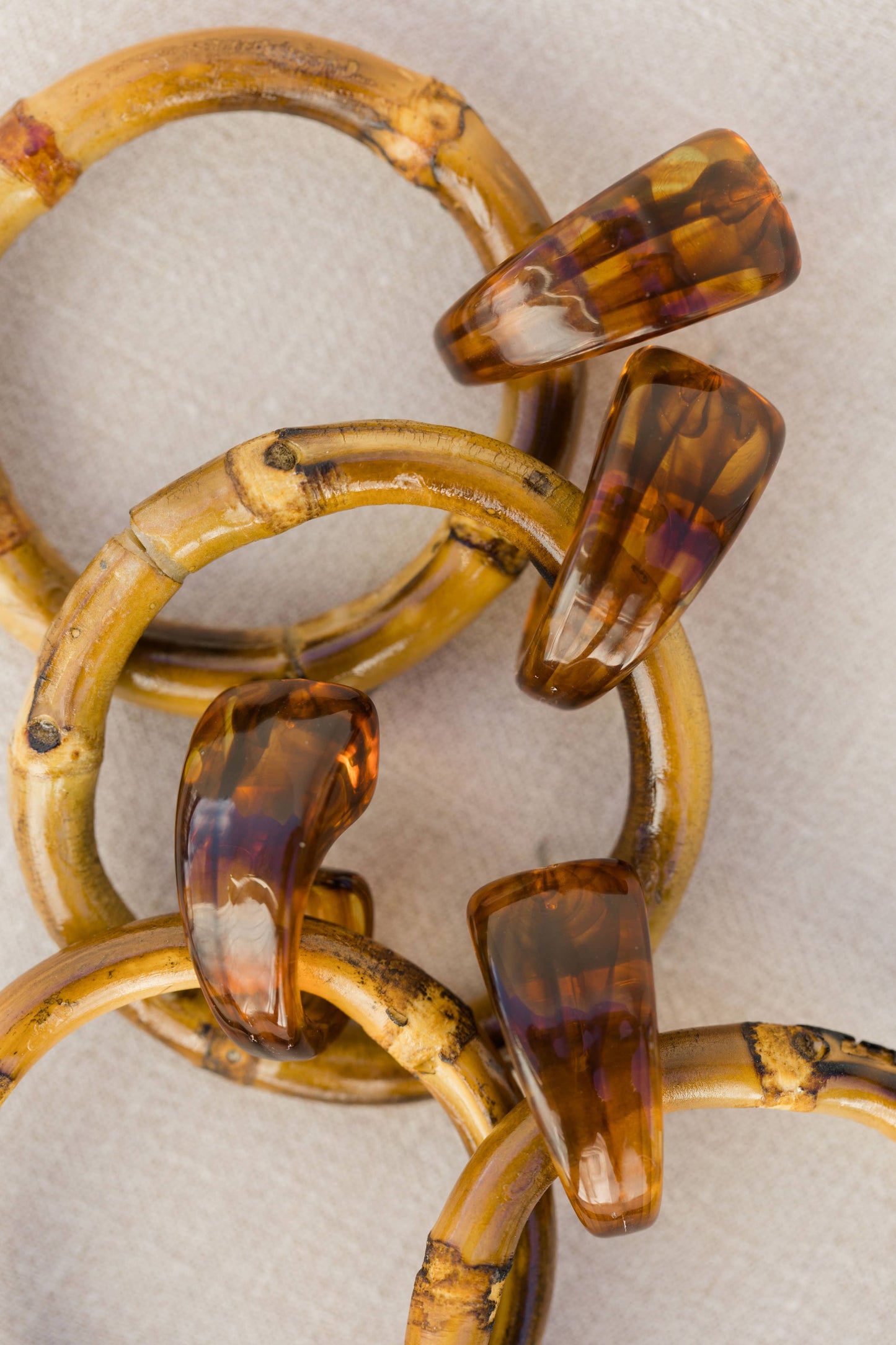 Dark Brown Bamboo Statement Drop Earrings