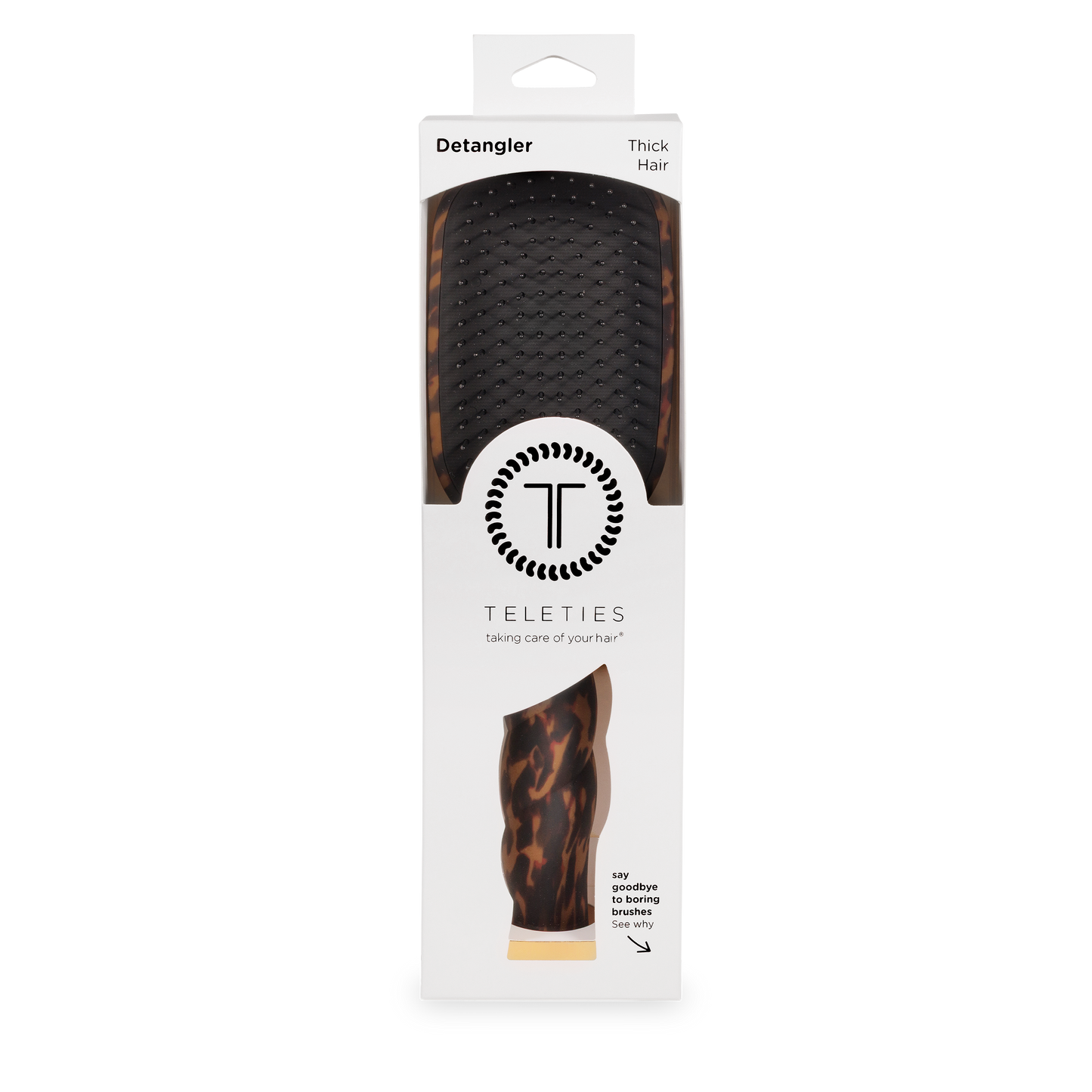 TELETIES® Detangler Hair Brush for Thick Hair – Tortoise