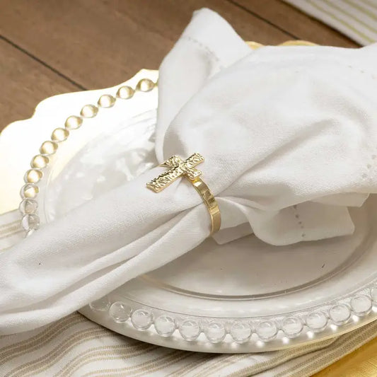 Faithful Embrace Napkin Ring   Gold   1.5"