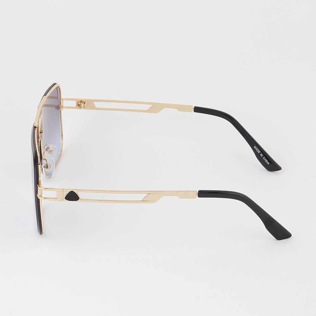 Geometric Aviator Sunglasses