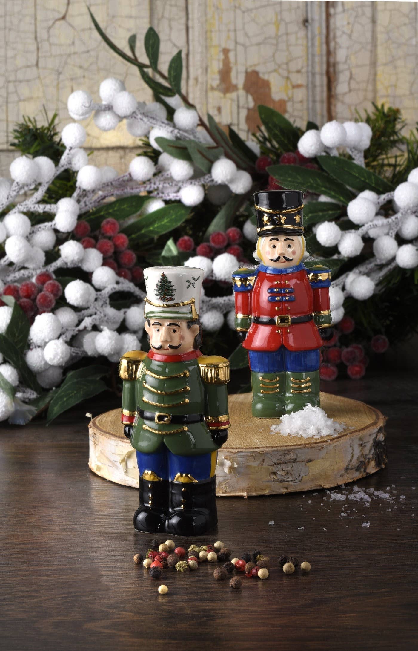 Spode Christmas Tree Nutcracker Salt and Pepper