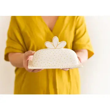 Coton Colors Deco Gold Scallop Knob Butter Dish