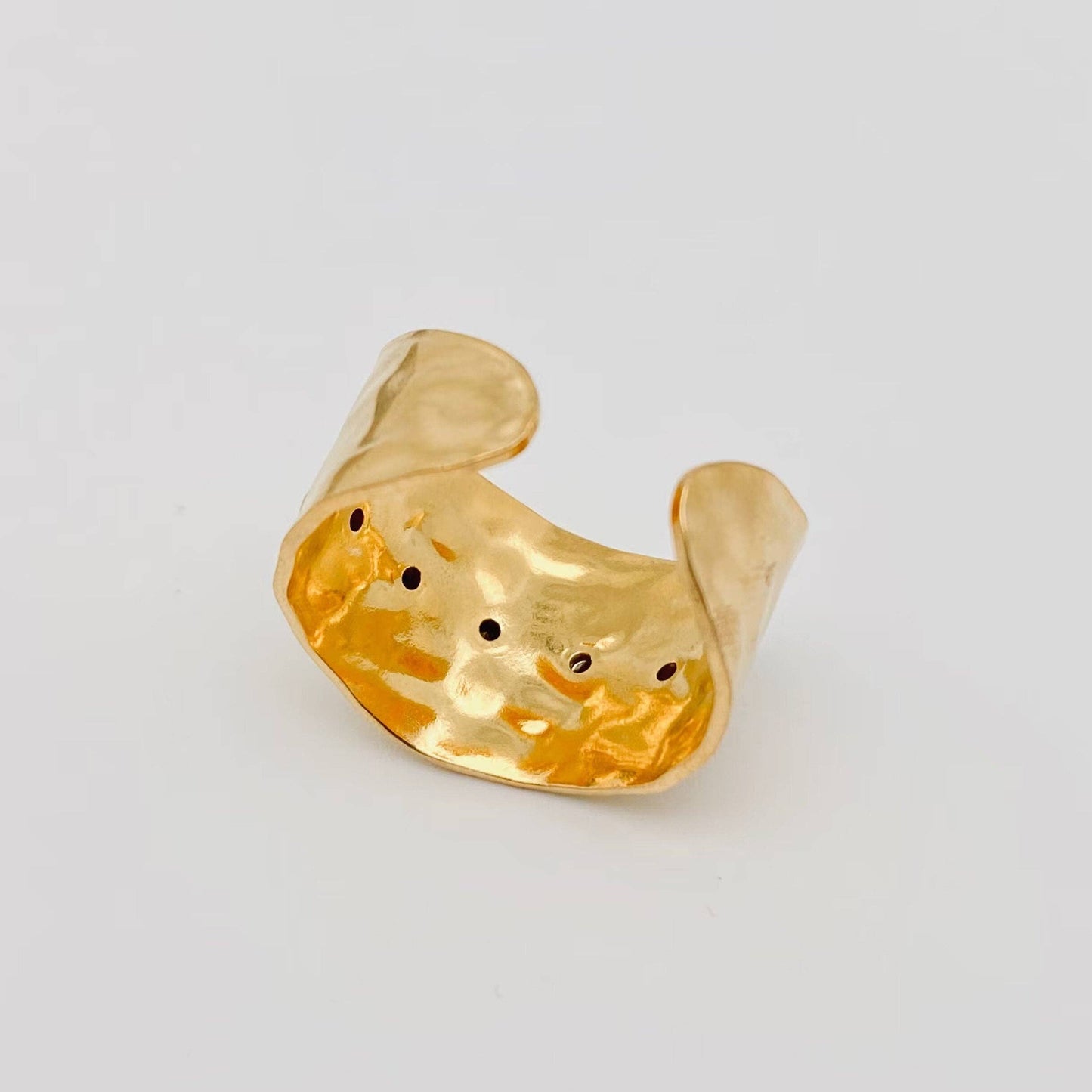 Colored Stainless Steel 18K Gold Plated Wide Ring