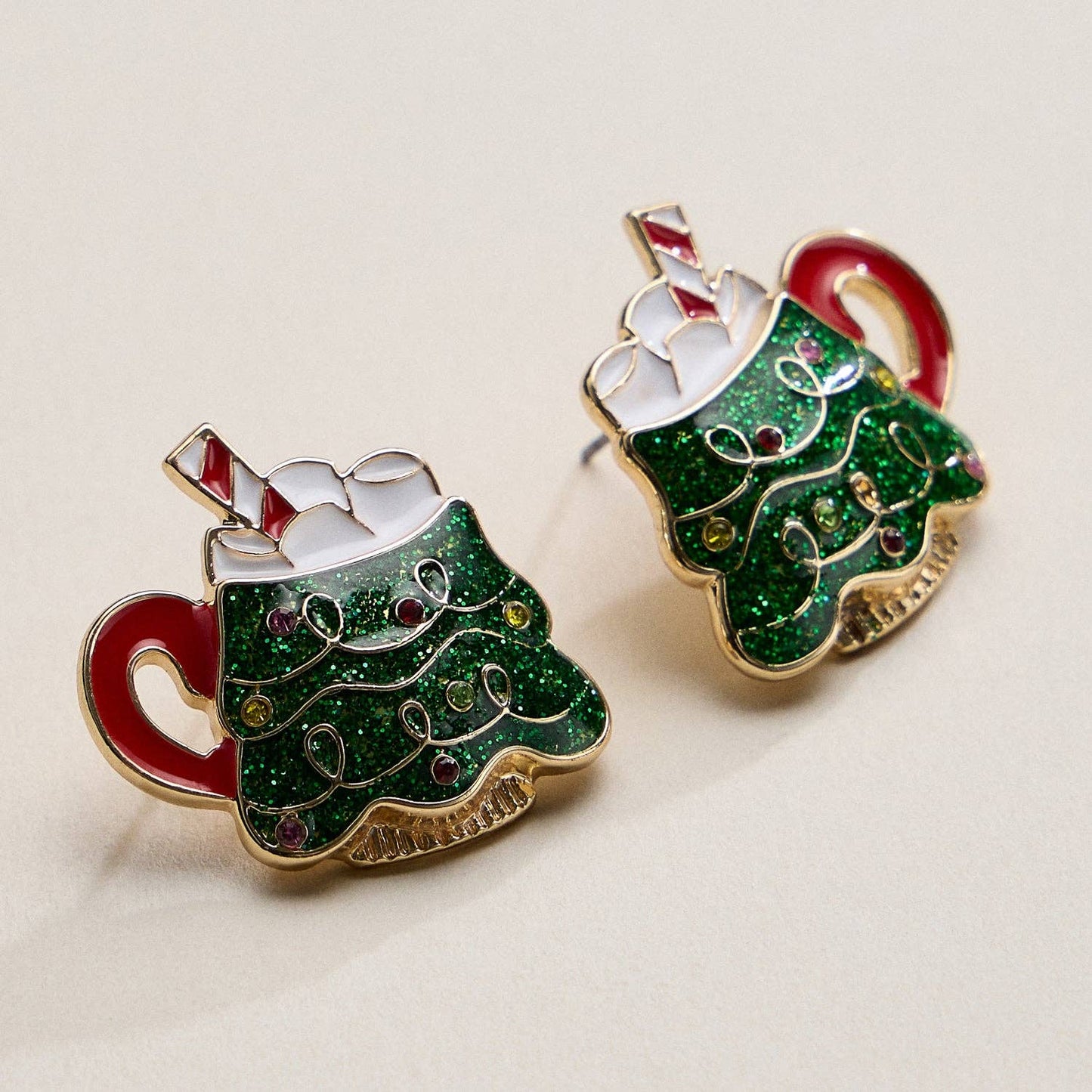 Christmas Tree Mug Stud Earrings — Cozy, Charming & Full of Holiday Cheer