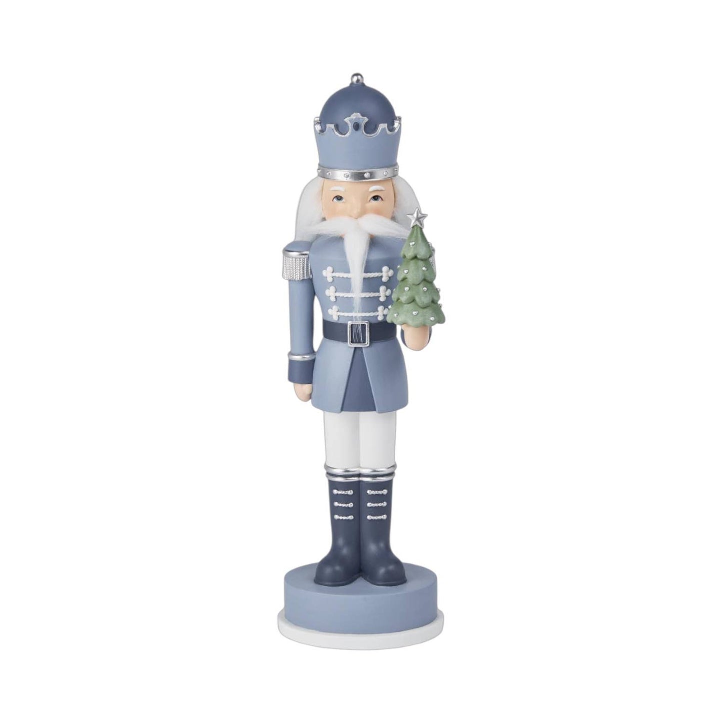 14" Blue Nutcracker with Tree – December Diamonds | Christmas Boutique Decor