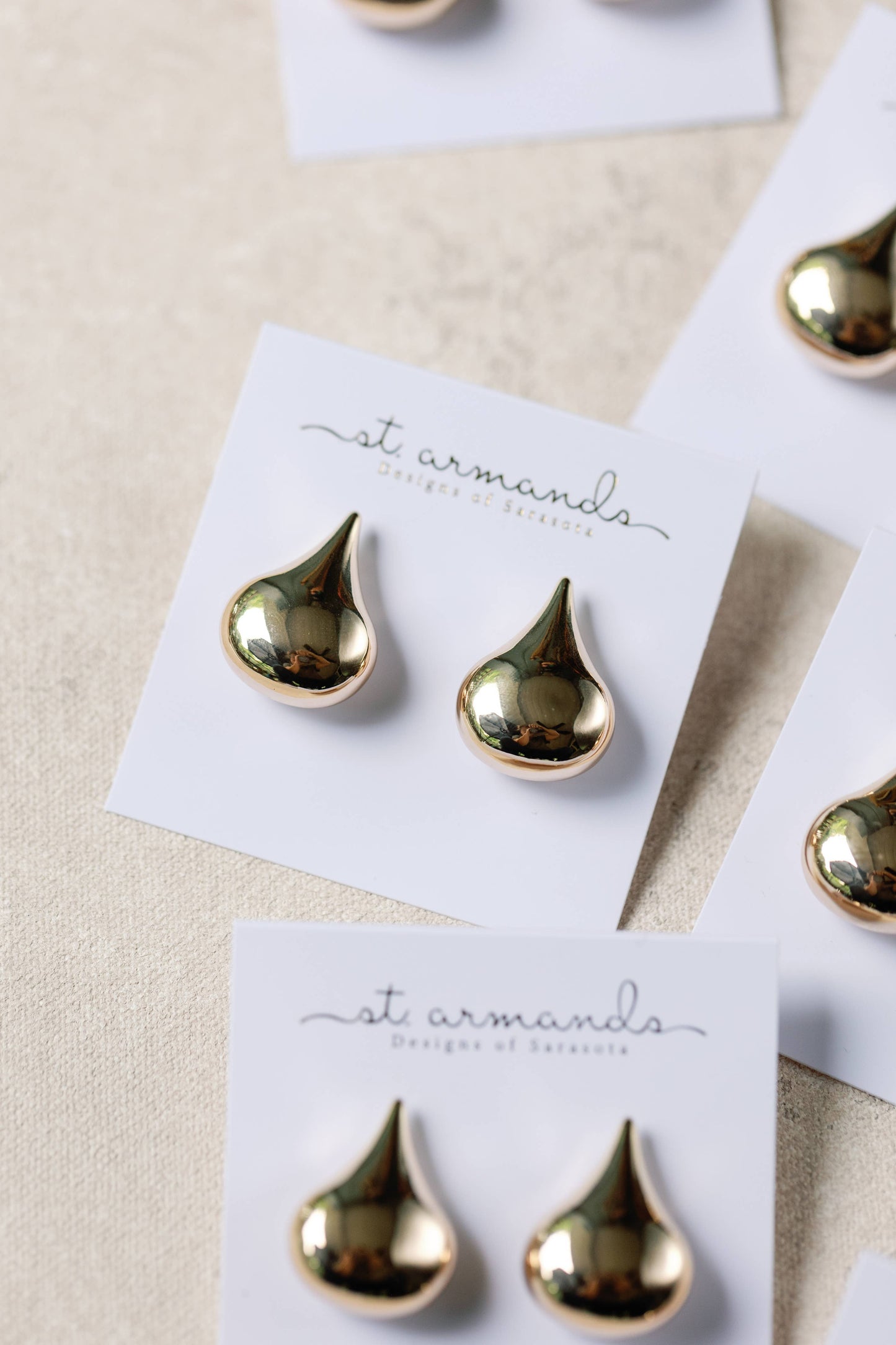 1 Inch Gold Teardrop Statement Stud