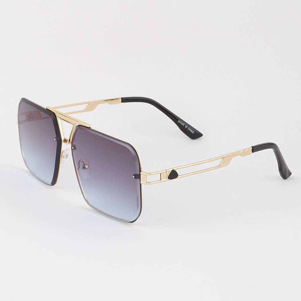 Geometric Aviator Sunglasses