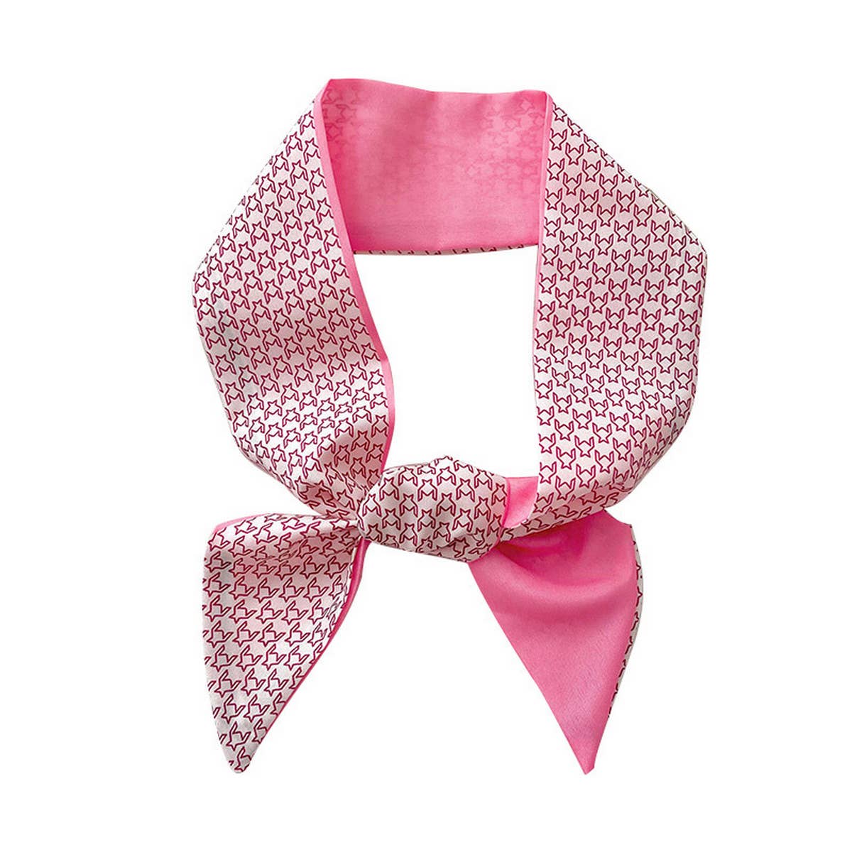 Pink Floral Skinny Scarf