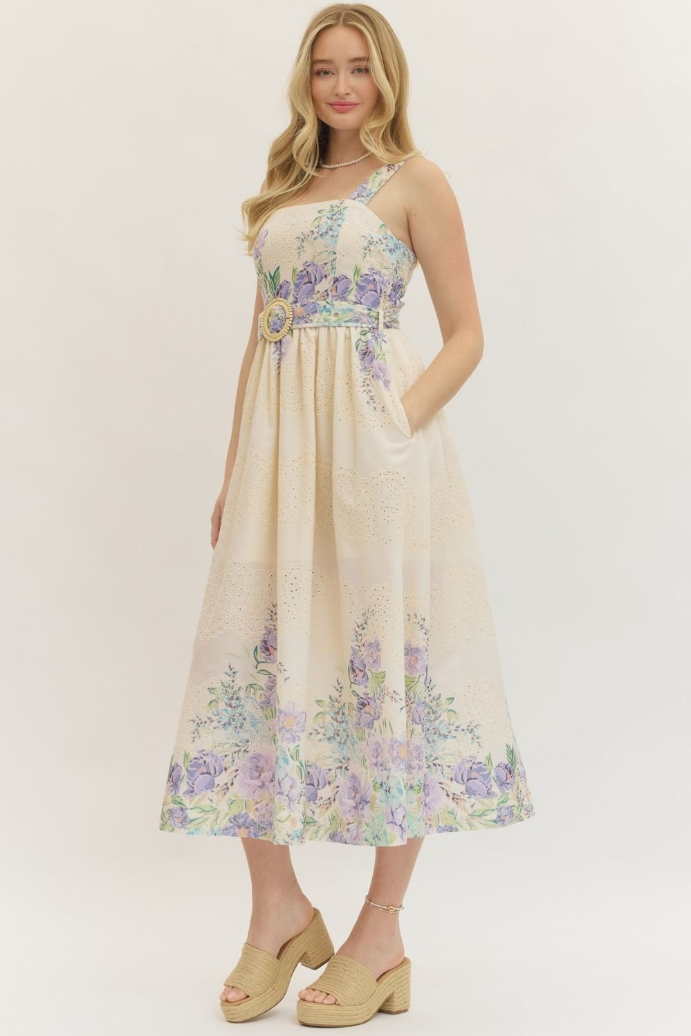 Entro Botanical Midi Dress – Garden Party Grace 🌿