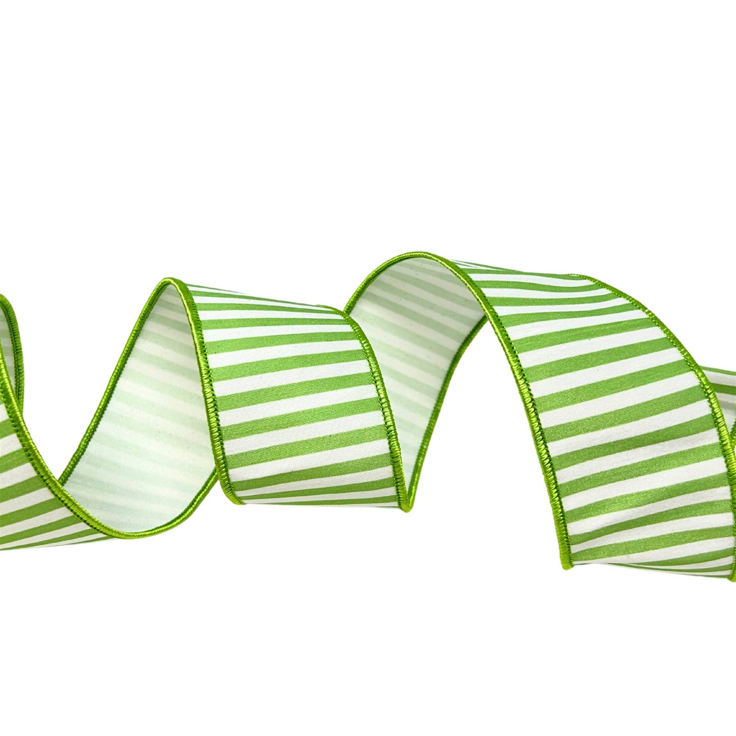 2.5'' X 10YD Green Striped Ribbon