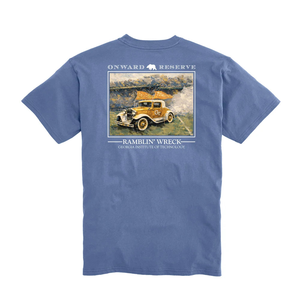Onward Reserve Ramblin' Wreck Tee in Washed Blue