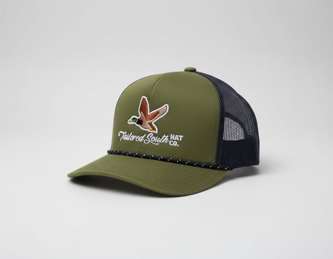 Tailored South "Mallard Loden" Black Rope Trucker Hat
