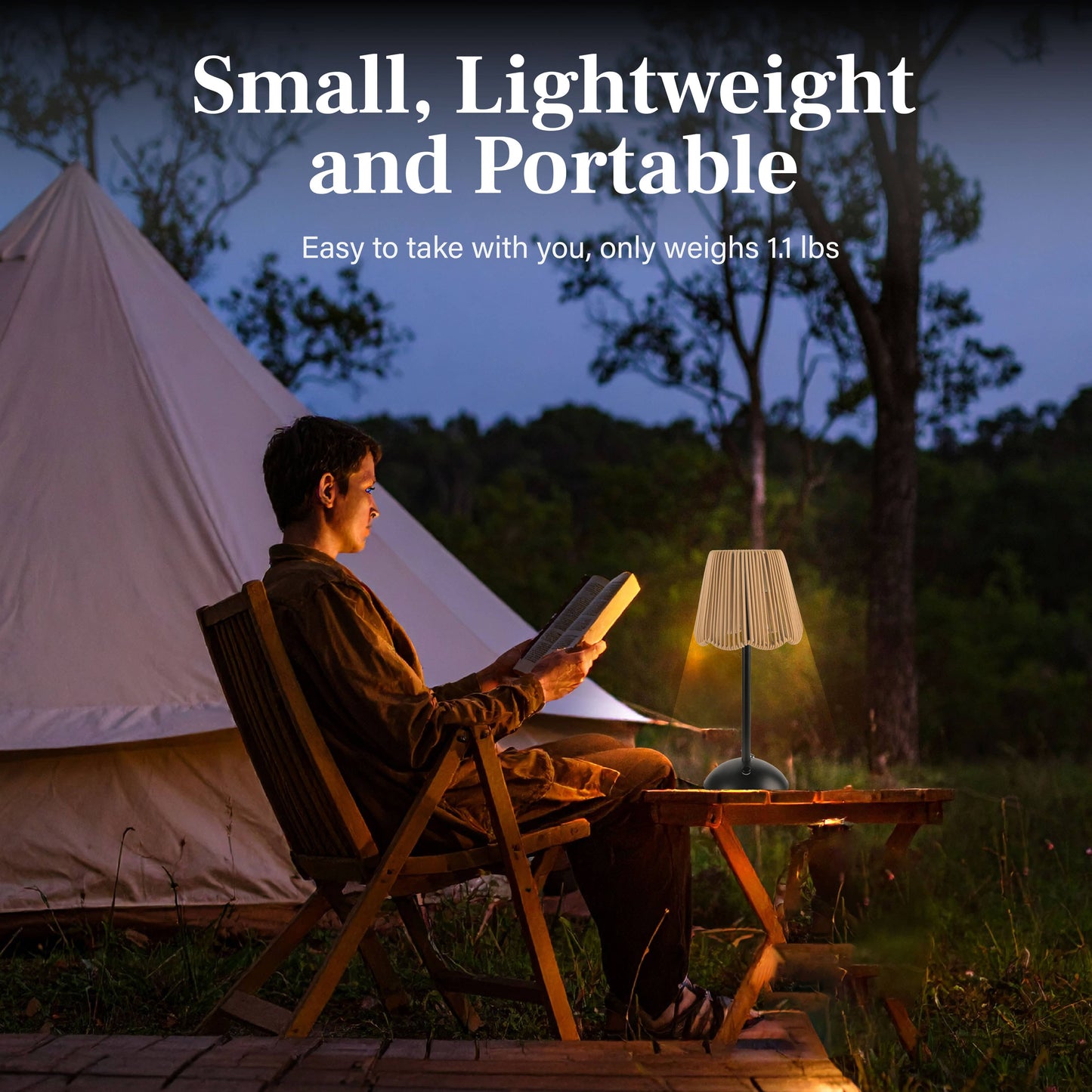 Solar Powered Rechargeable Table Lamp with 3 Light Modes