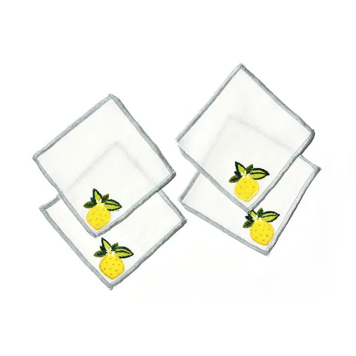 Coton Colors Lemon Citrus Cocktail Napkins – Set of 4