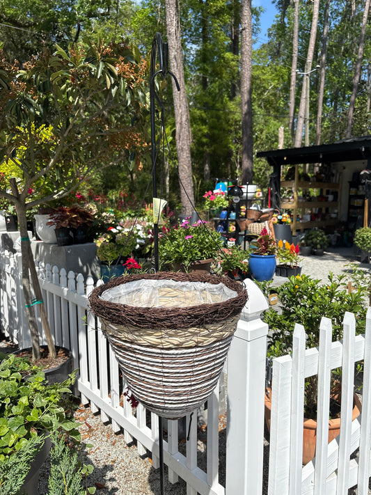 Rattan Hanging Cone Basket