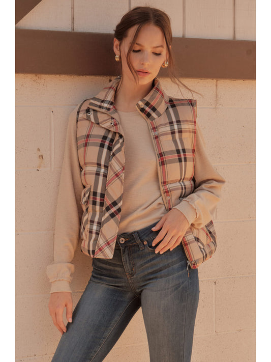 The Plaid Taupe Vest