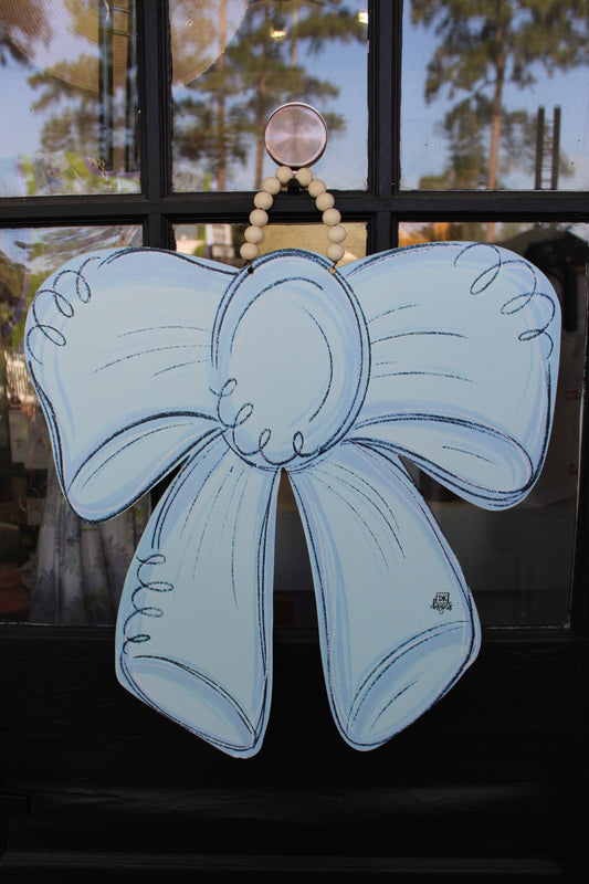 Large Blue Bow hanger