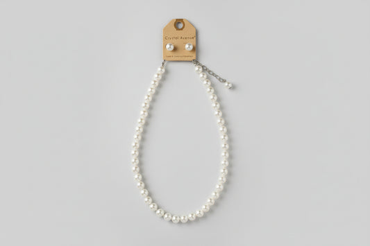16", 8mm Pearl Link Necklace Set