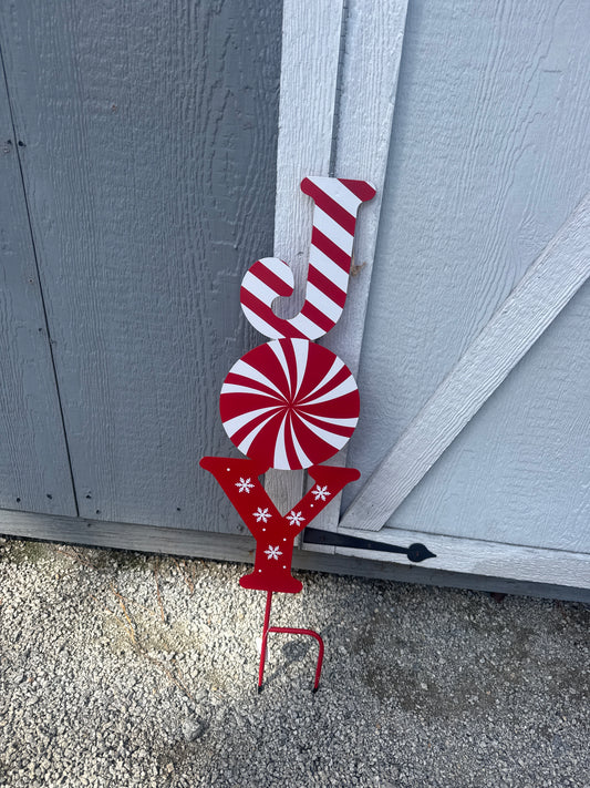 Metal Christmas Joy Candy Cane