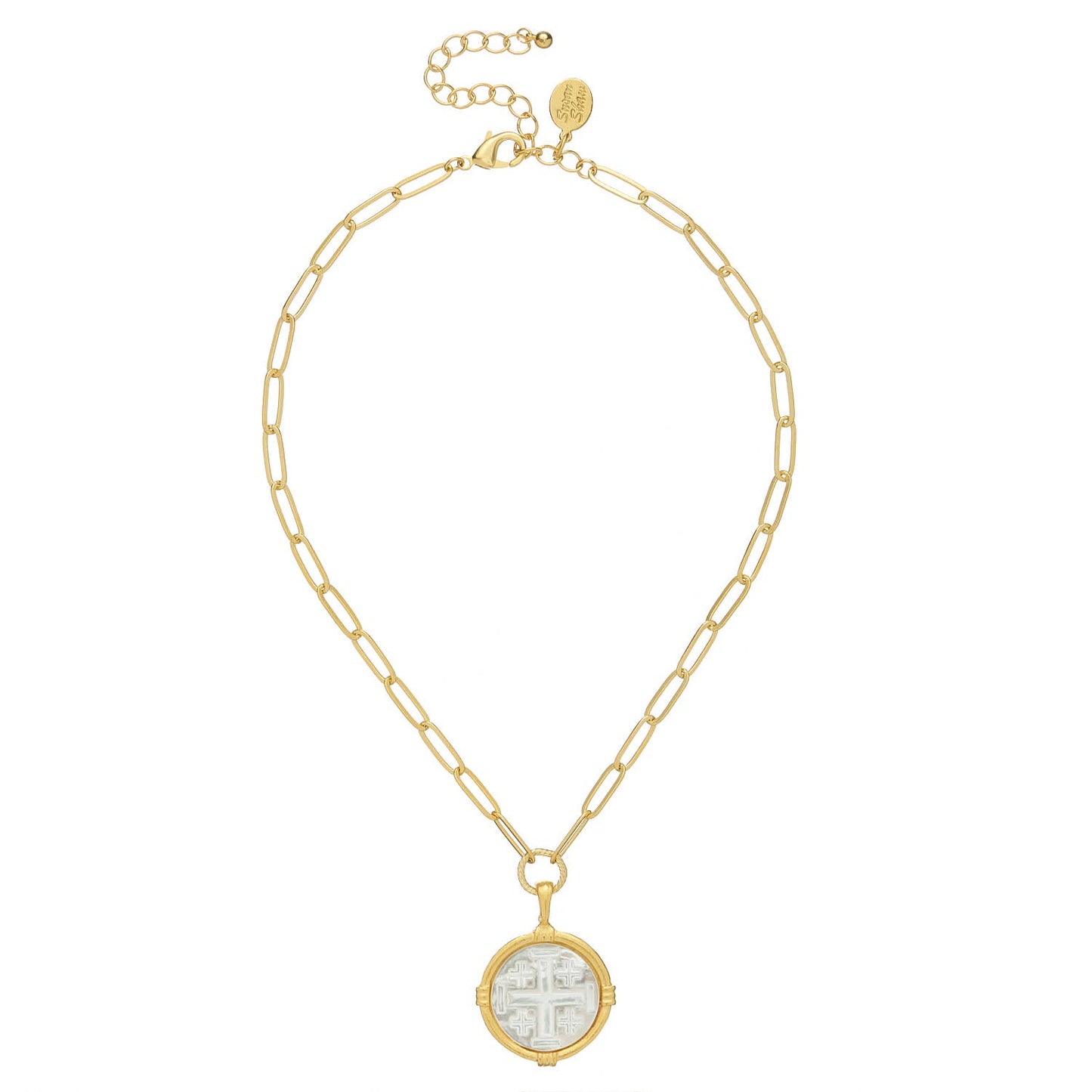 Susan Shaw Ida Jerusalem Cross Paperclip Necklace