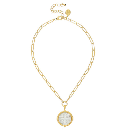 Susan Shaw Ida Jerusalem Cross Paperclip Necklace