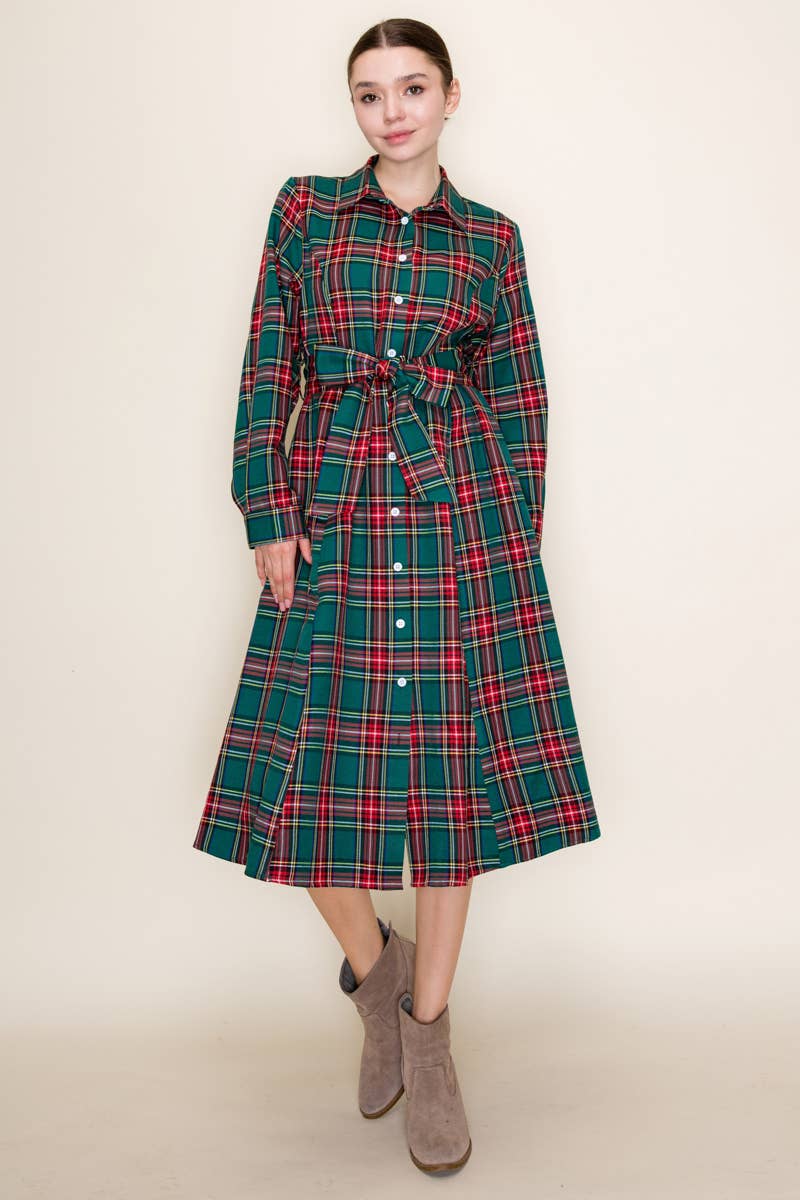 Plaid Midi Dress