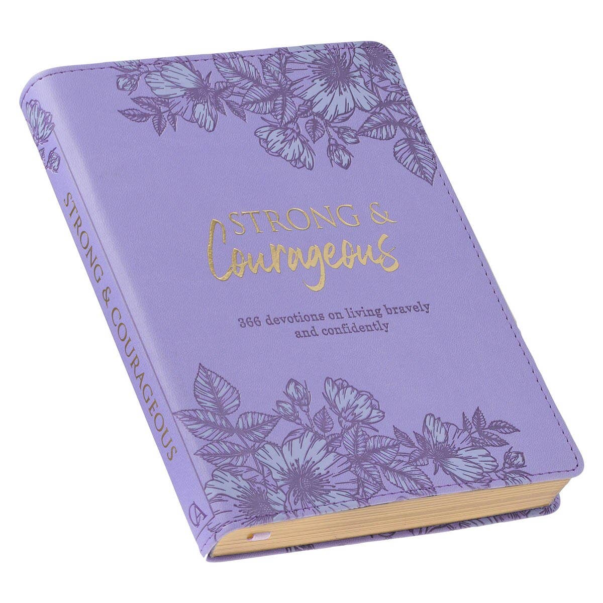 💜 Strong and Courageous Purple Faux Leather Devotional