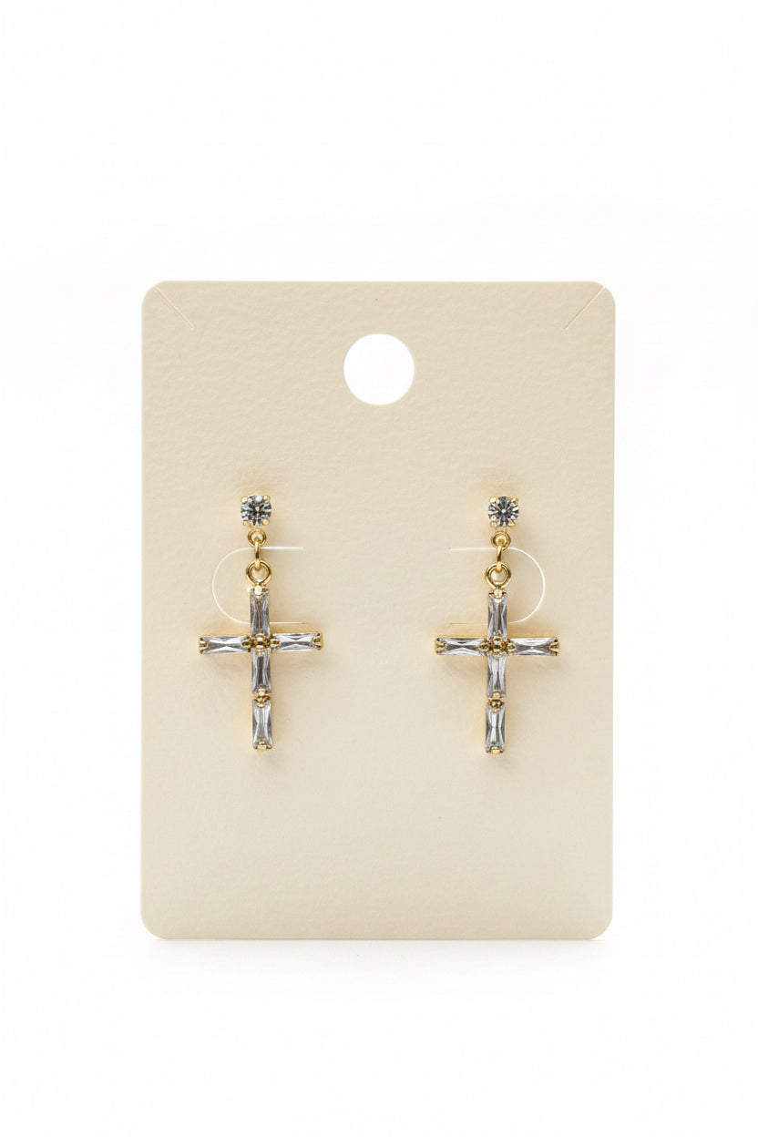 Heavenly Light Cross Earrings