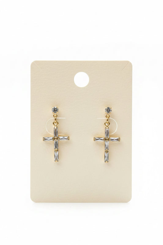 Heavenly Light Cross Earrings