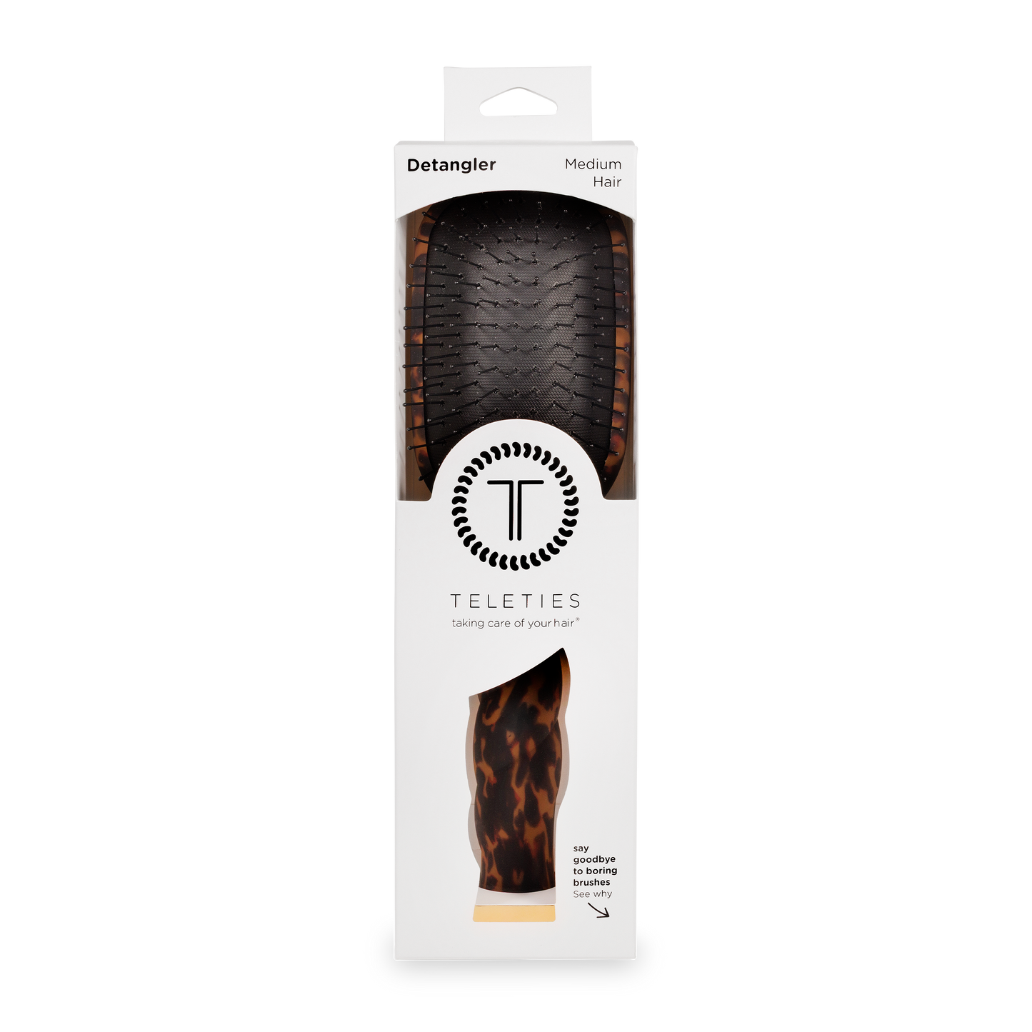TELETIES® Detangler Hair Brush for Medium Hair – Tortoise