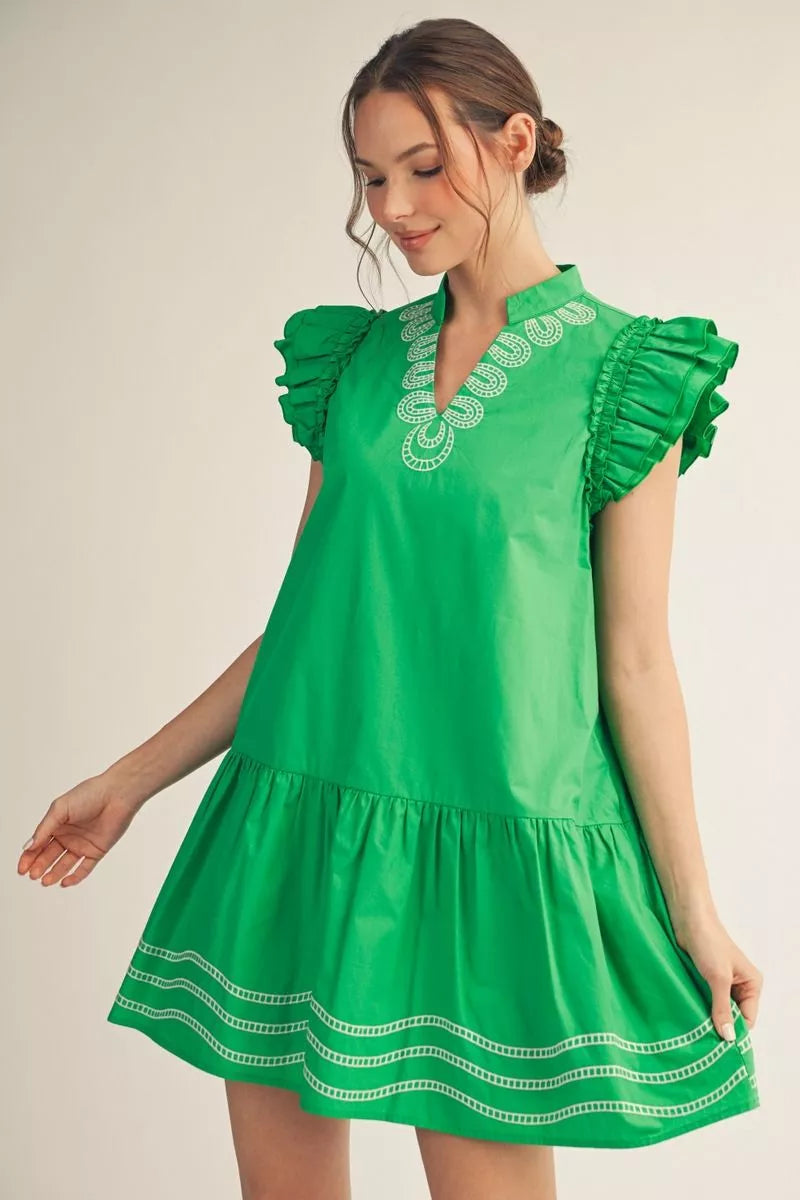 The Emerald Garden Ruffle Dress