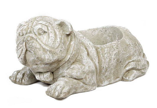 🐾 Athens Stone Casting Bulldog Planter