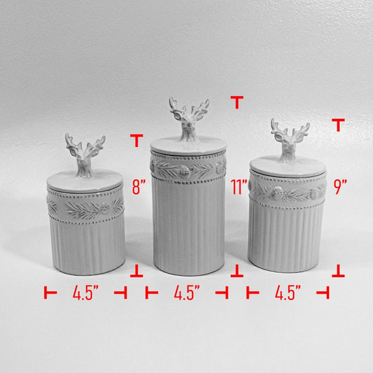Christmas Deer Jars (Set of 3)