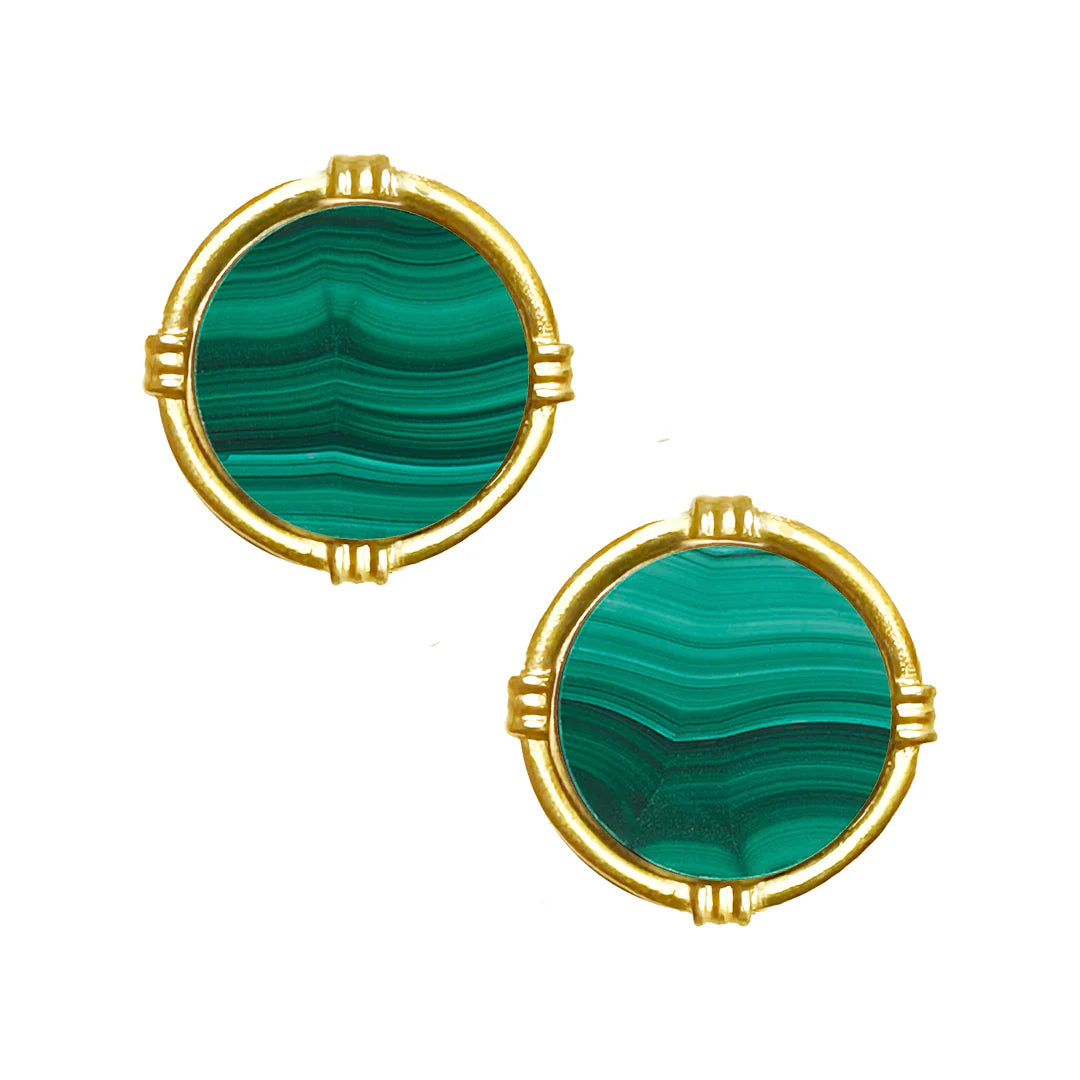Susan Shaw Ida Stud Earrings (Emerald Green)