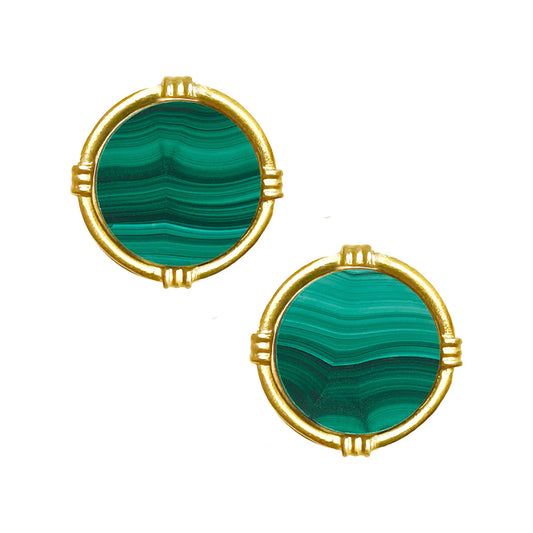Susan Shaw Ida Stud Earrings (Emerald Green)