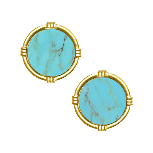 Susan Shaw Ida Stud Earrings (Turquoise)