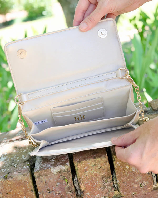 Brynleigh Clutch Crossbody- Shimmer Champagne